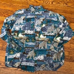 Vintage 90s Fresh Prince of Bel-Air Will Smith DJ Jazzy Jeff Funk Pattern Shirt